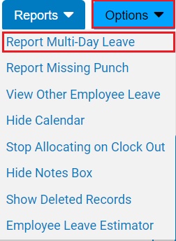 Report Multi-day Leave - Non-Exempt
