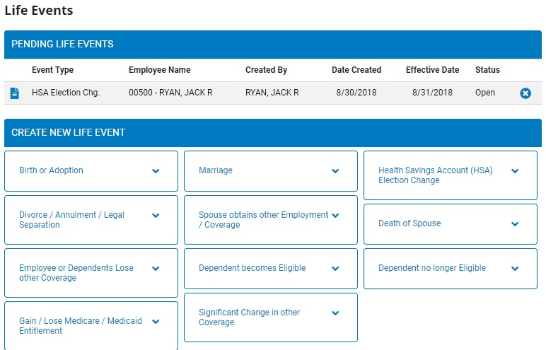The Life Events Module Create a Life Event